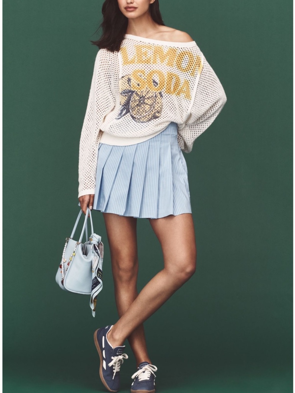 Pilcro mesh stitch crew neck sweater - Picture 3 of 5